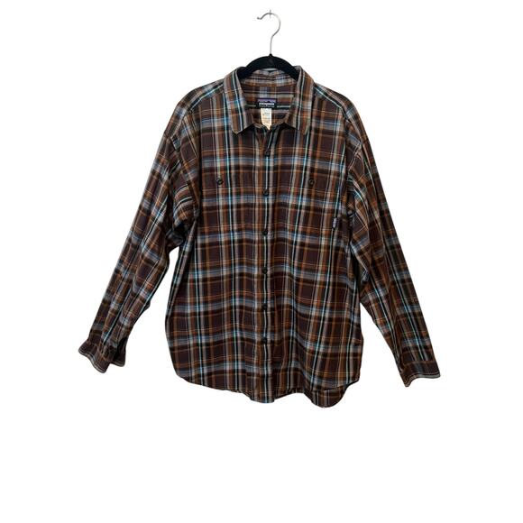 PATAGONIA M'S PIMA ORGANIC COTTON LONG SLEEVE BUTTON DOWN PLAID DRESS SHIRT - Picture 1 of 12